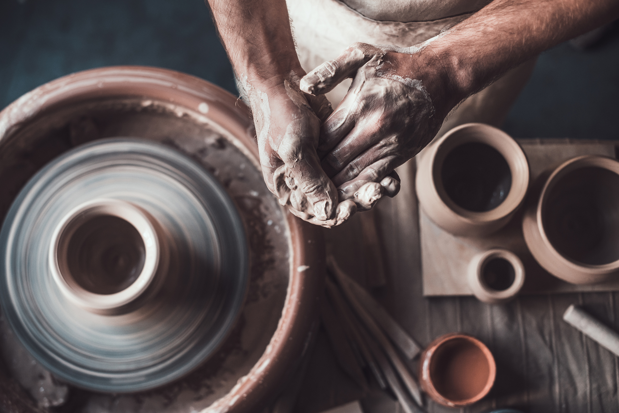 Potter at work.